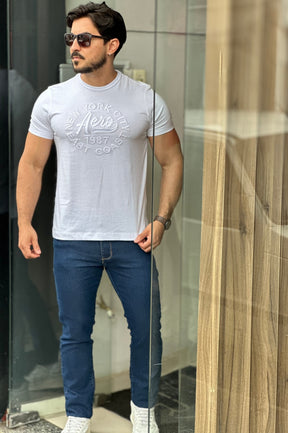 Camiseta Branca Bordada Aeropostale