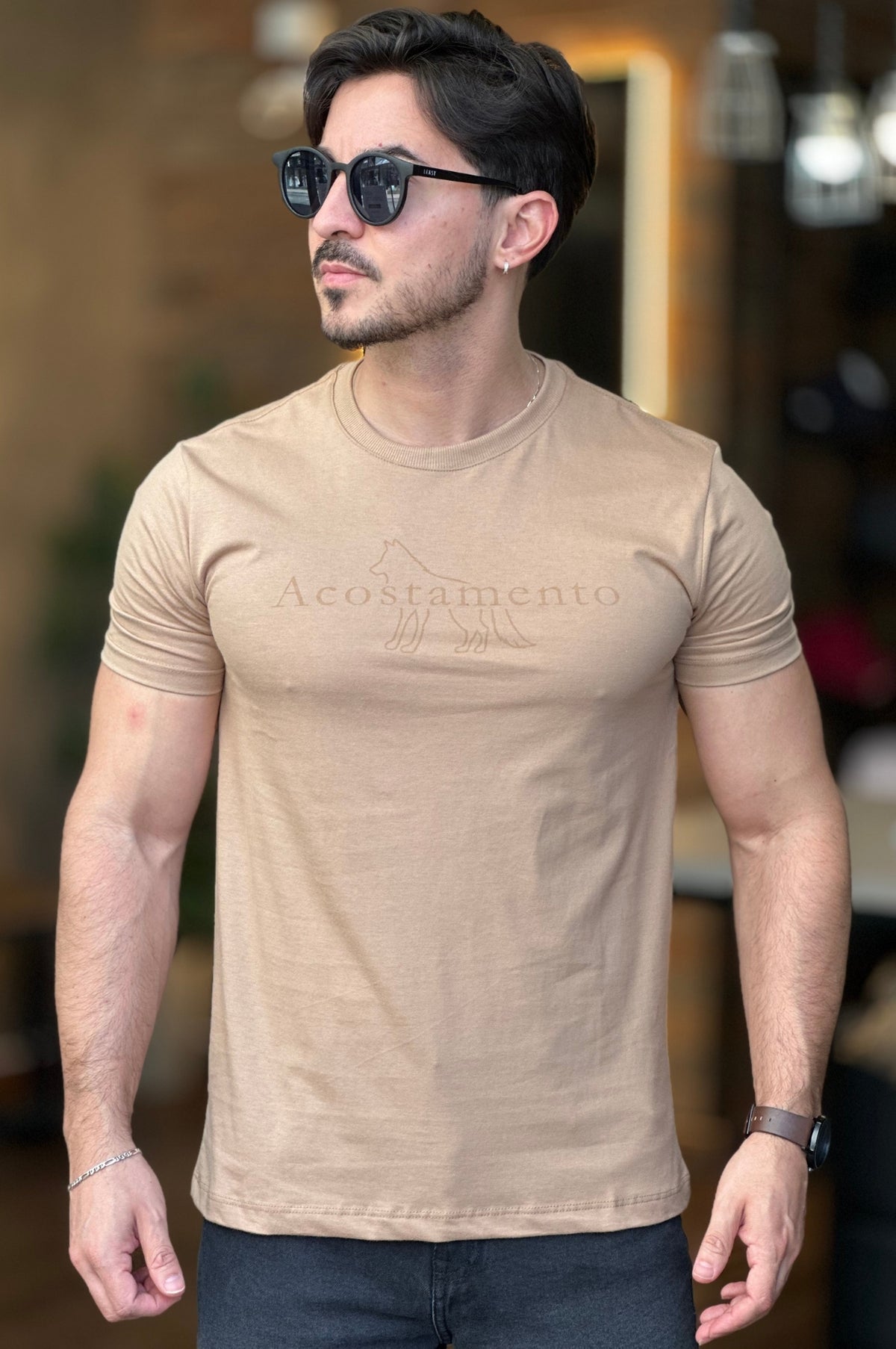 Camiseta Bege Acostamento