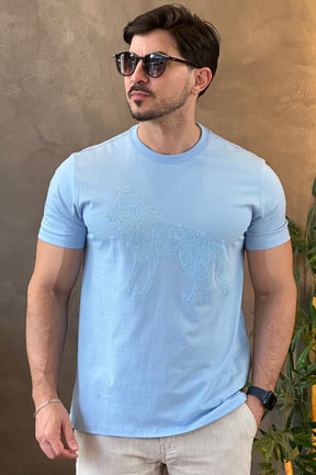 Camiseta Azul Claro Lobo Acostamento