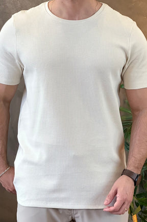 Camiseta Texturizada Bege DLZ