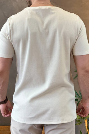 Camiseta Texturizada Bege DLZ