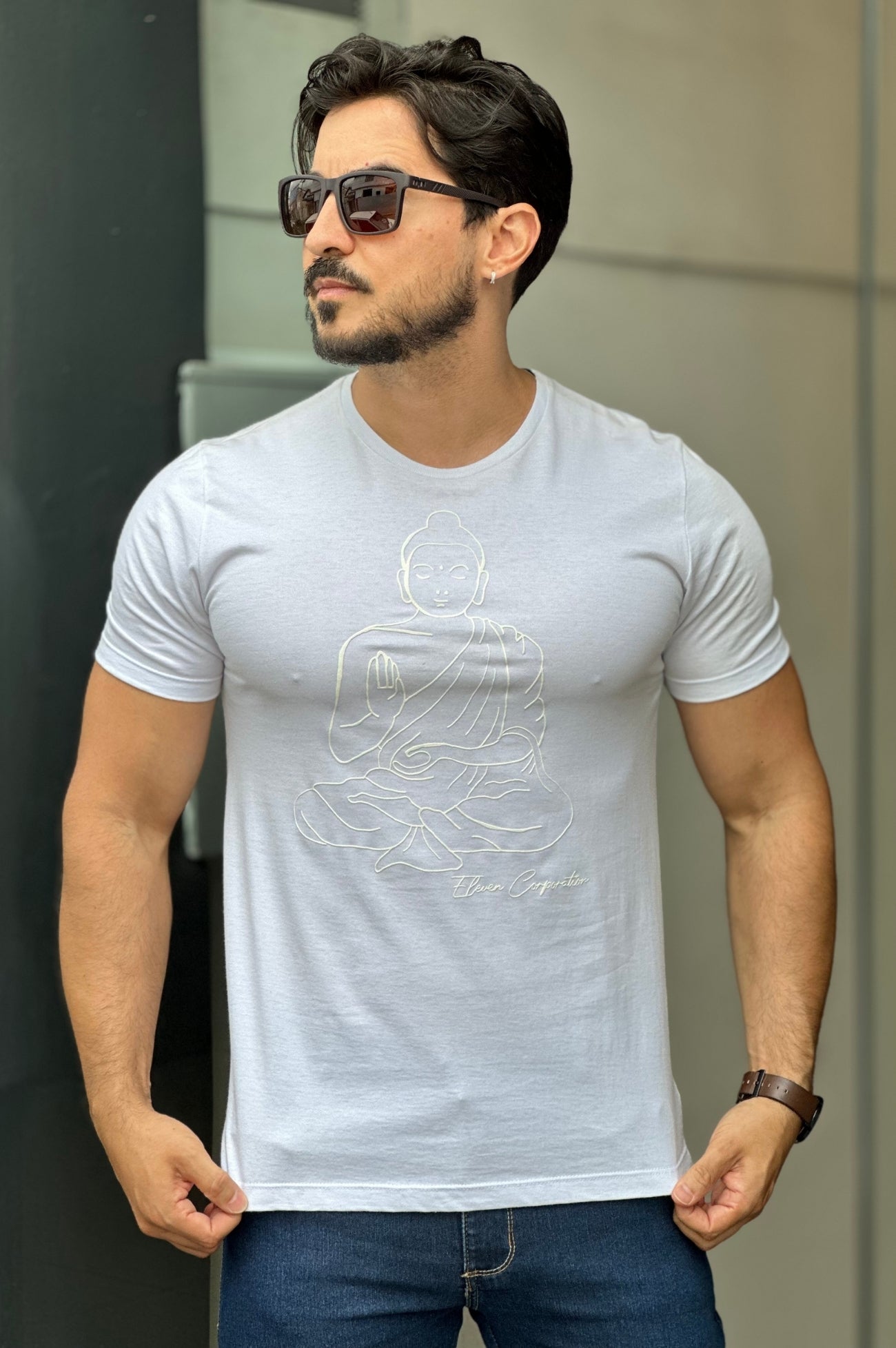 Camiseta Branca Budismo Eleven