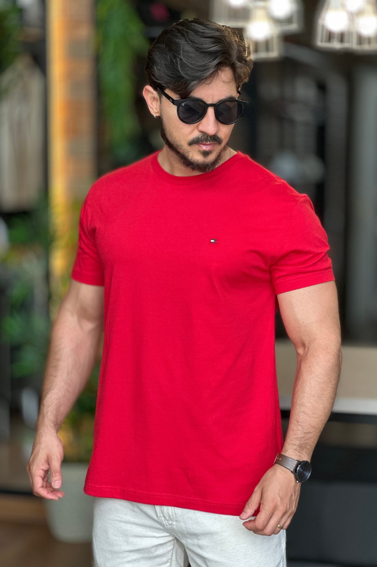 Camiseta básica vermelha Tommy Hilfiger
