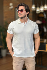 Polo Texturizada Branca King&Joe