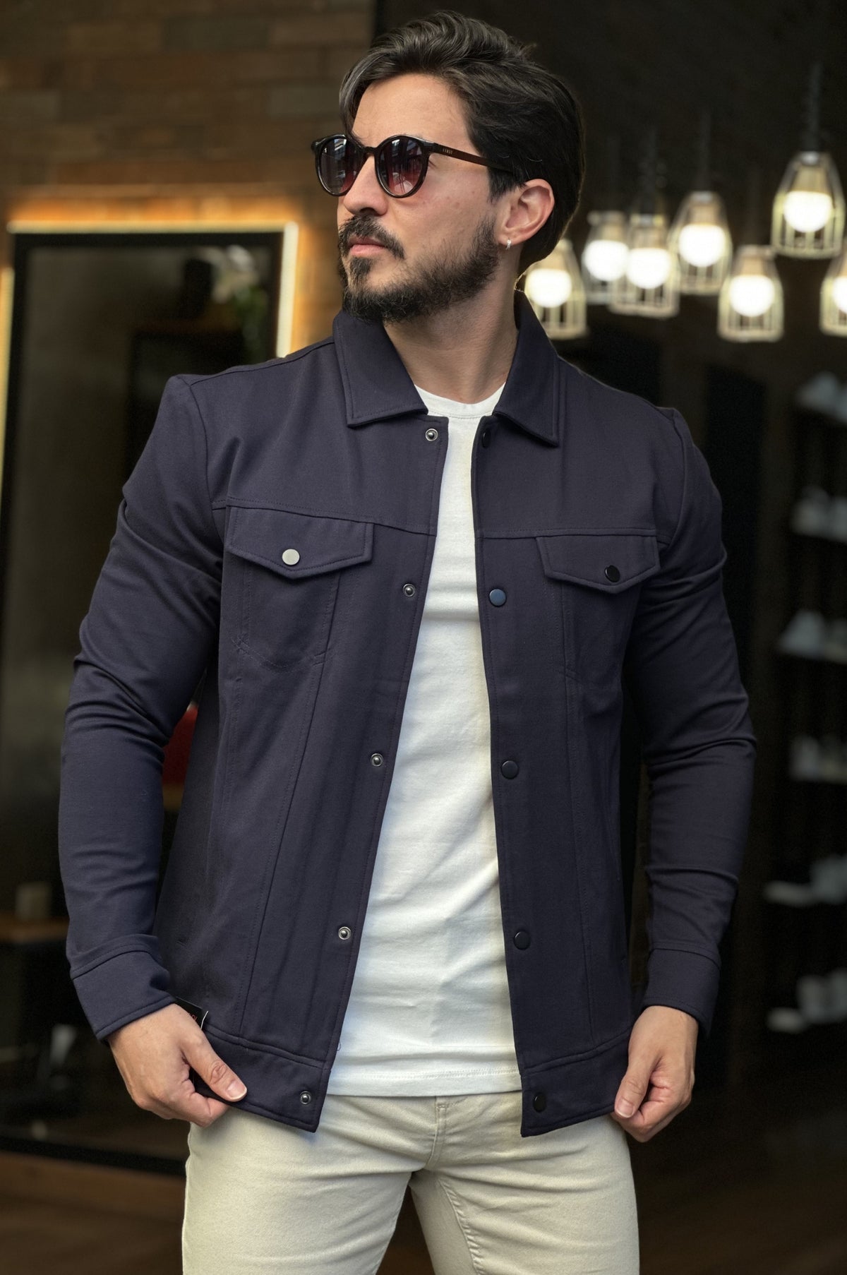 Jaqueta Overshirt Azul JAB