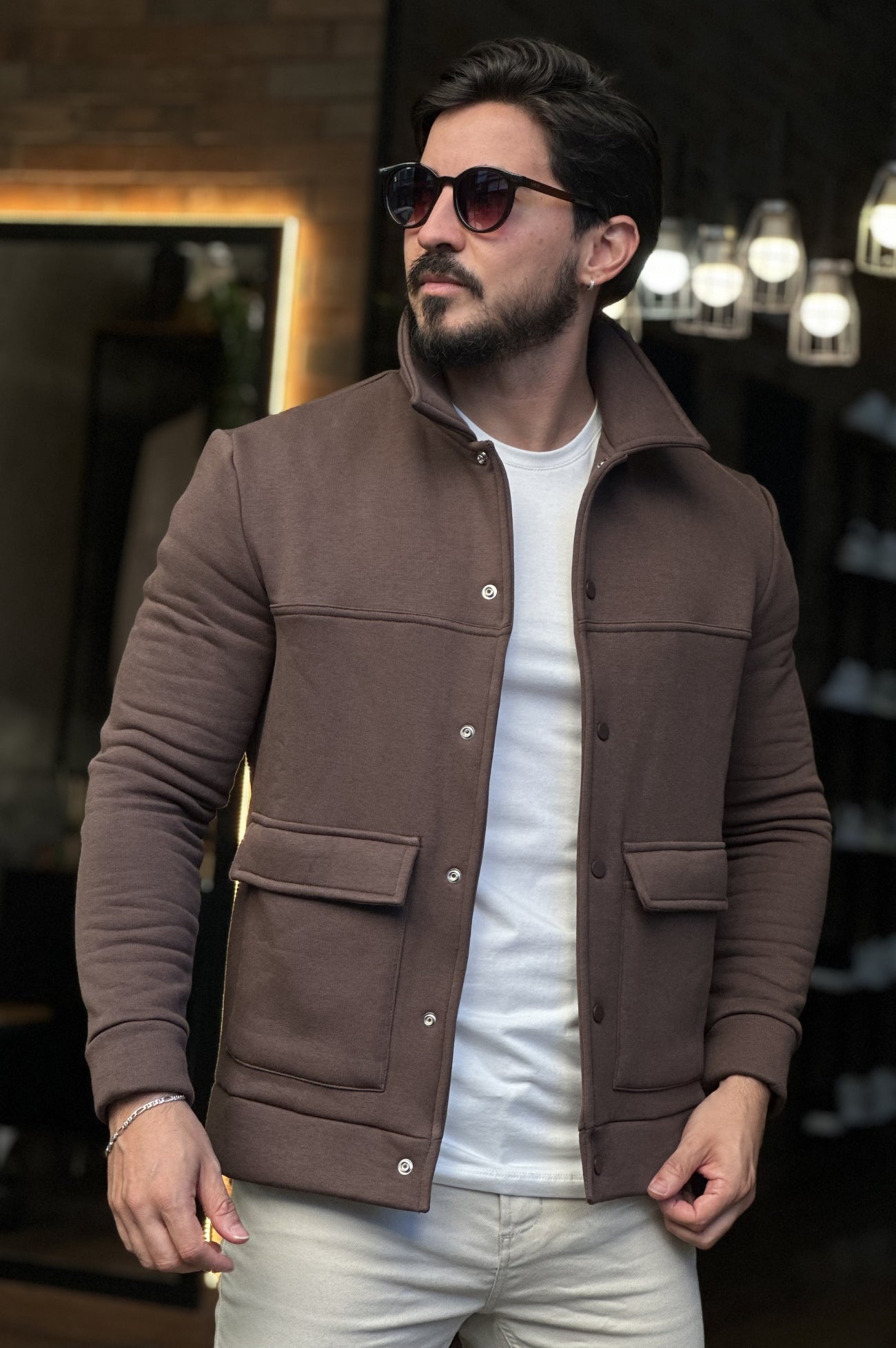 Jaqueta Overshirt Marrom DLZ