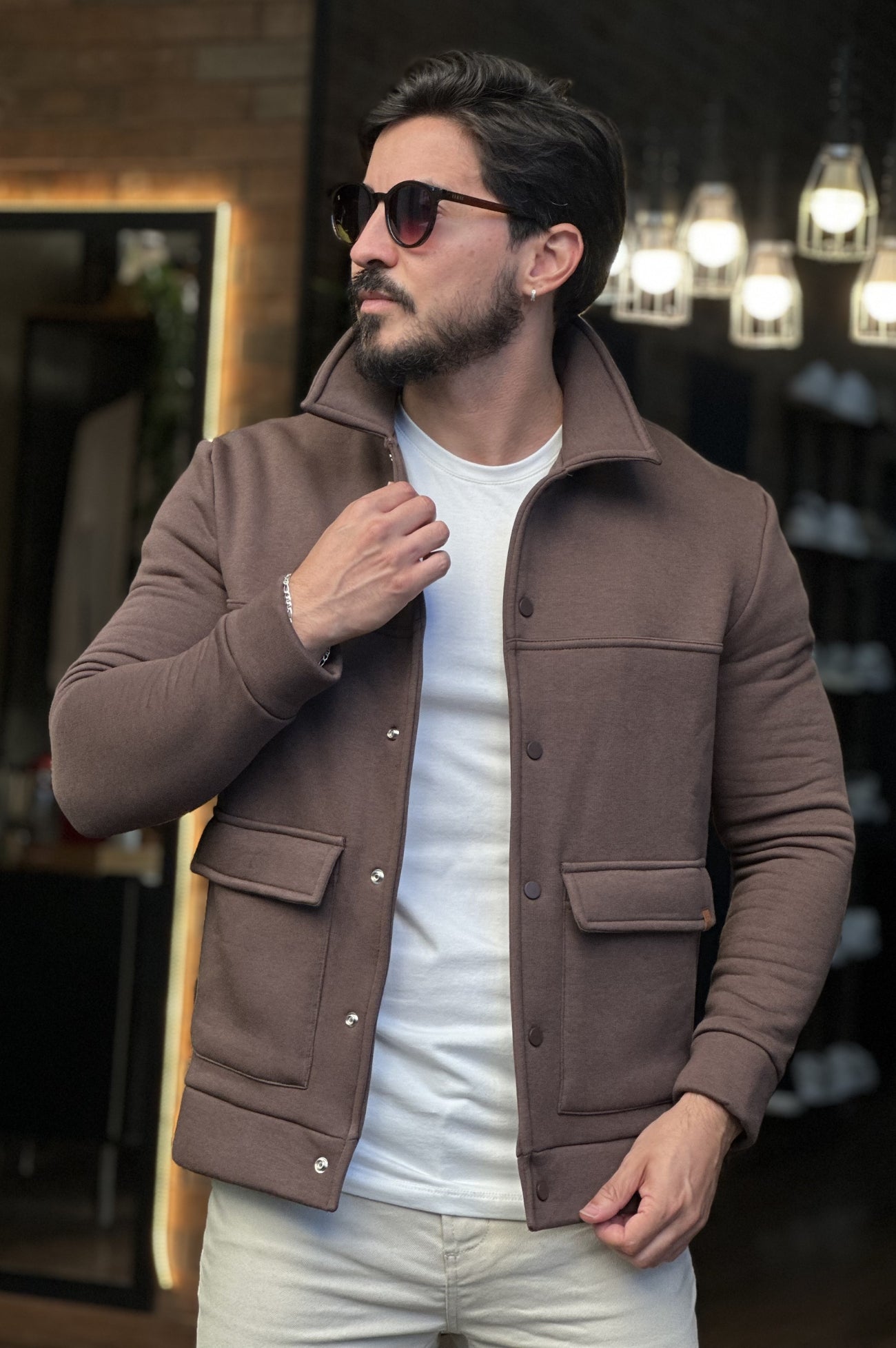 Jaqueta Overshirt Marrom DLZ