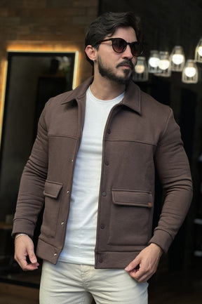 Jaqueta Overshirt Marrom DLZ