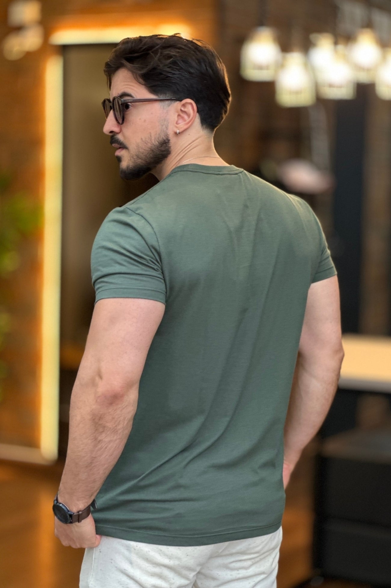 Camiseta Verde com Estampa Acostamento