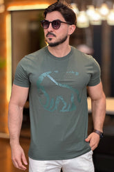 Camiseta Verde com Estampa Acostamento