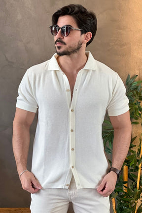 Camisa Texturizada Bege King&Joe