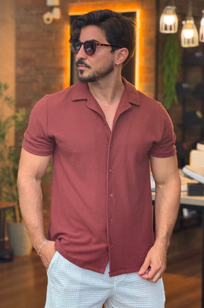 Camisa Texturizada Manga Curta M.artt