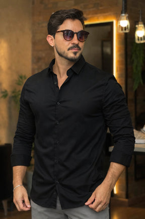 Camisa Social Algodão com Elastano Sibra