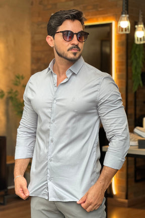 Camisa Social Algodão com Elastano Sibra