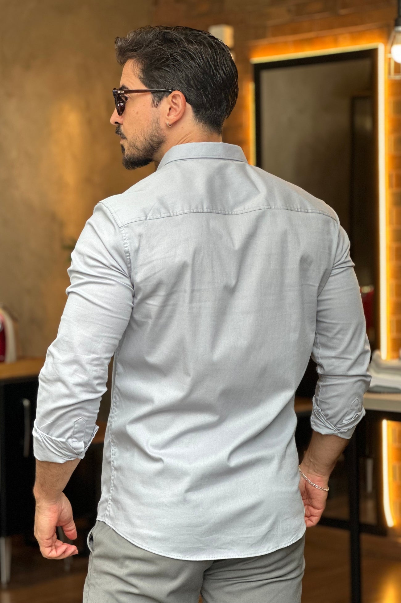 Camisa Social Algodão com Elastano Sibra