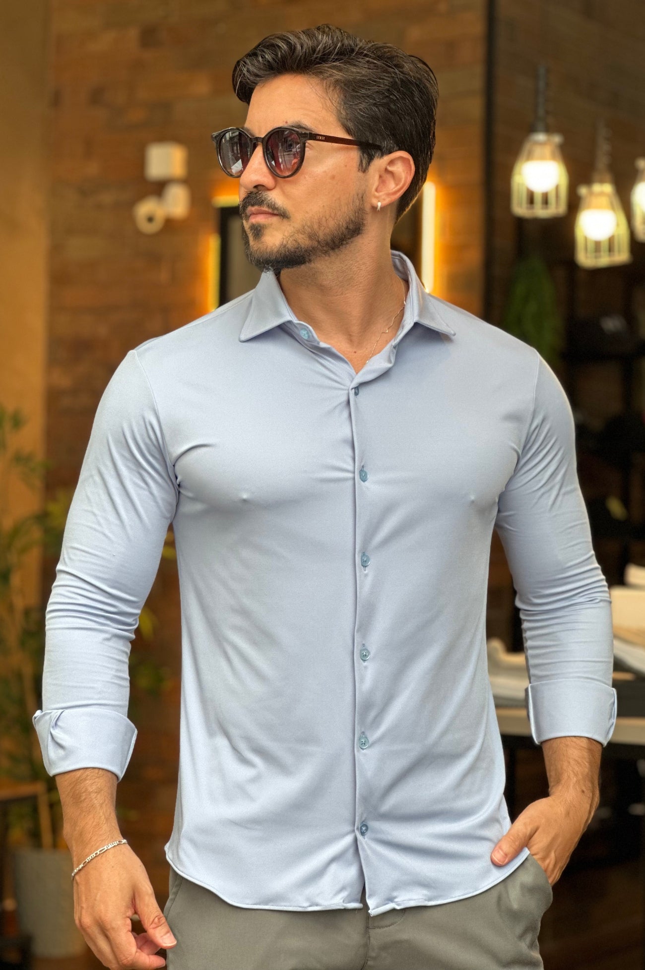 Camisa Social Tecnológica Slim Sibra
