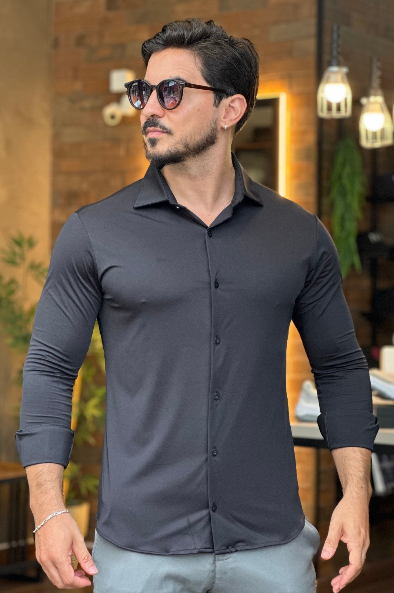 Camisa Social Tecnológica Slim Sibra