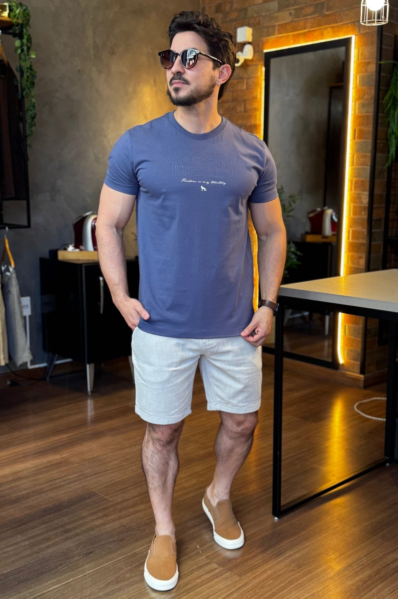 Camiseta Azul Acostamento