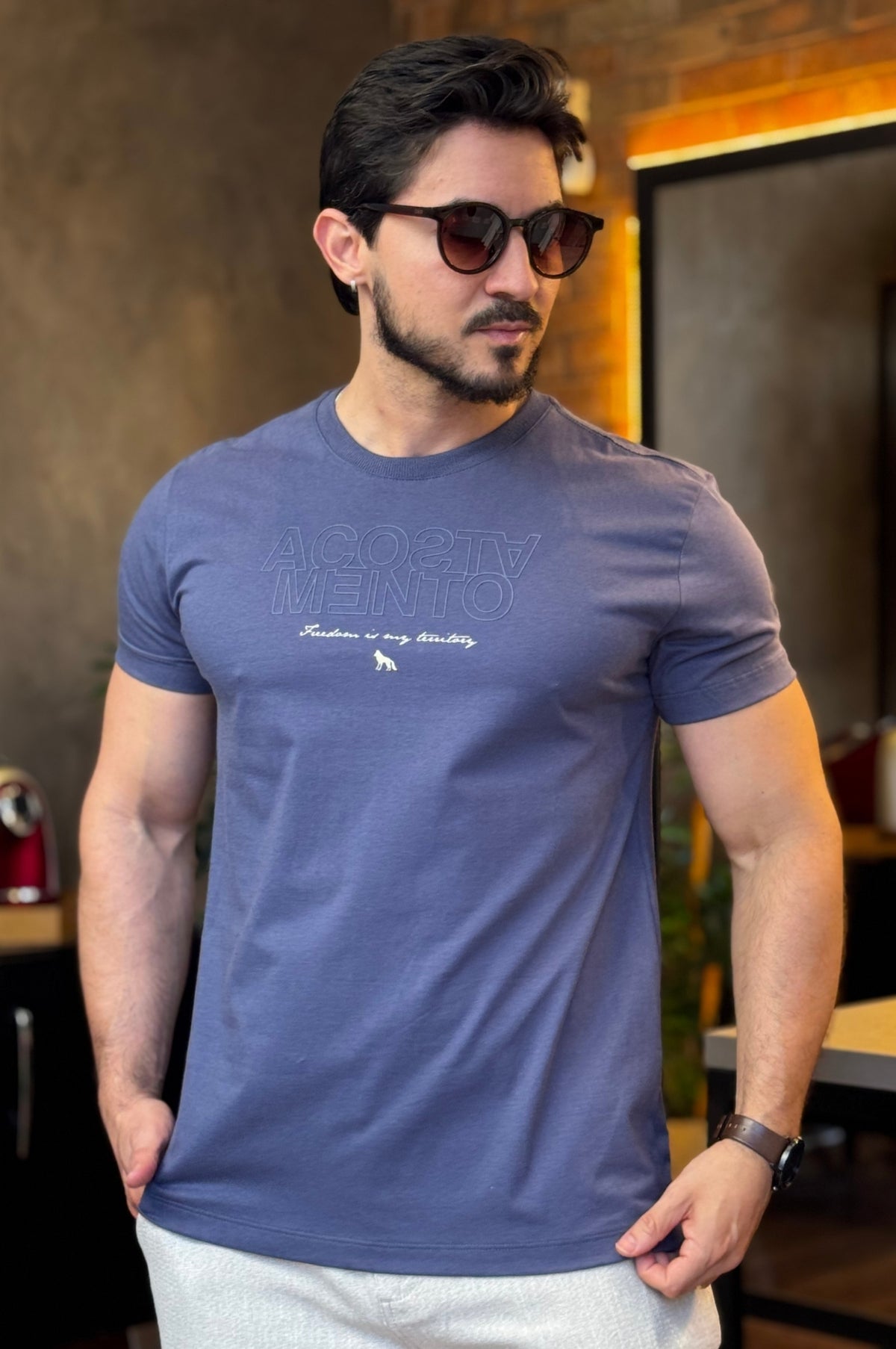 Camiseta Azul Acostamento