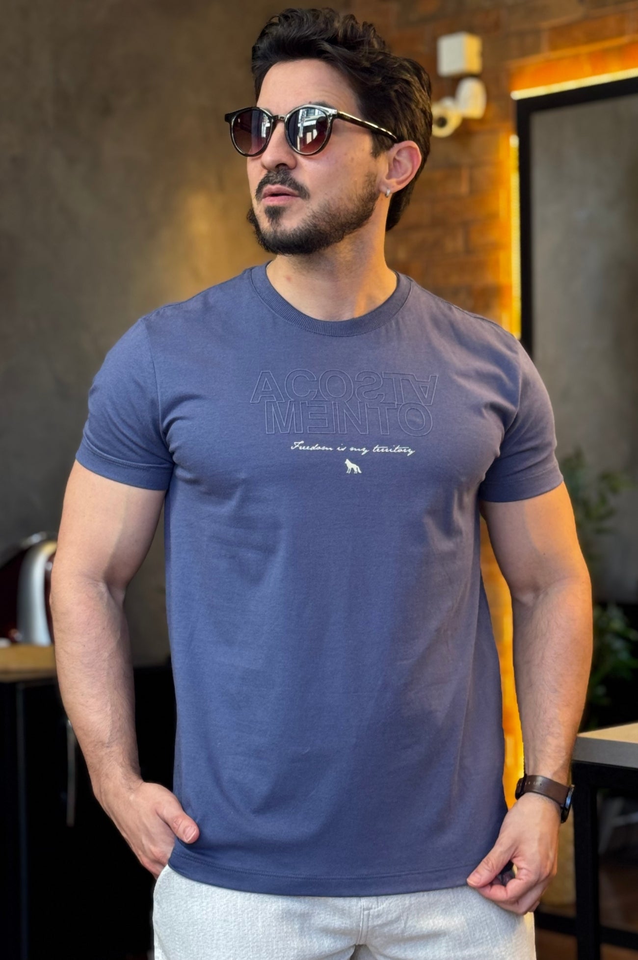 Camiseta Azul Acostamento