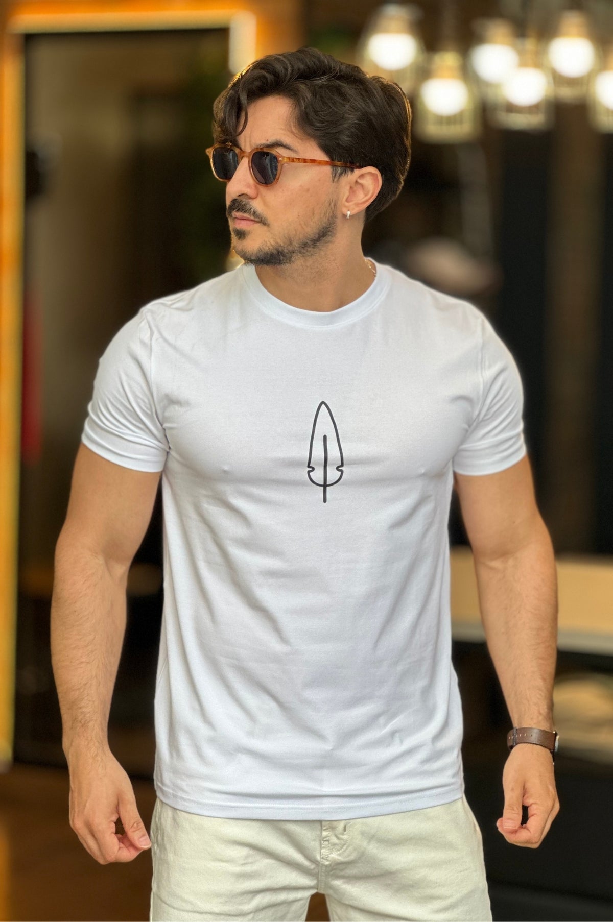 Camiseta Branca Pena P Preta Serafine