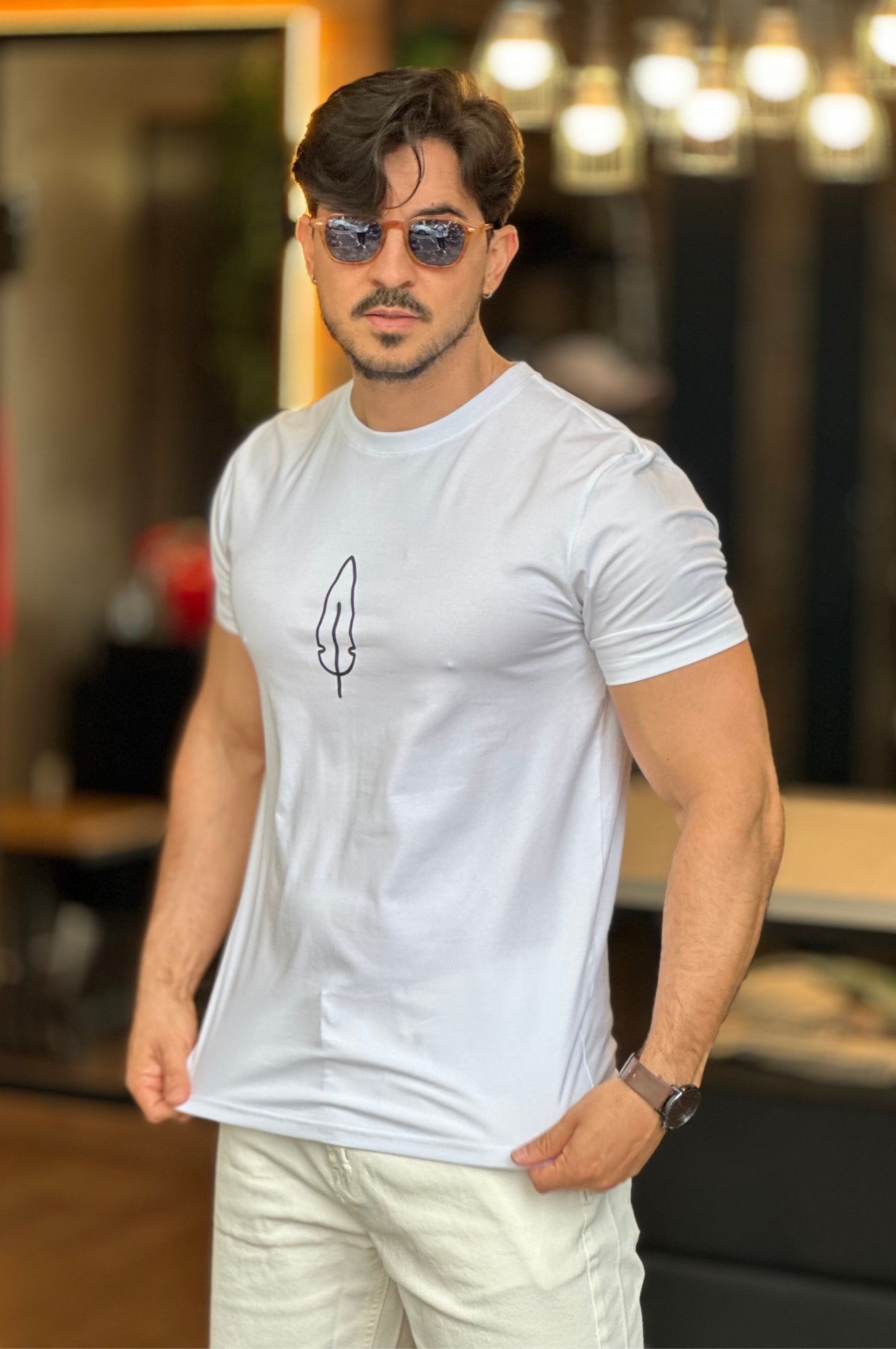 Camiseta Branca Pena P Preta Serafine