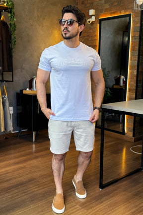 Camiseta Branca Detalhe Costas  Acostamento
