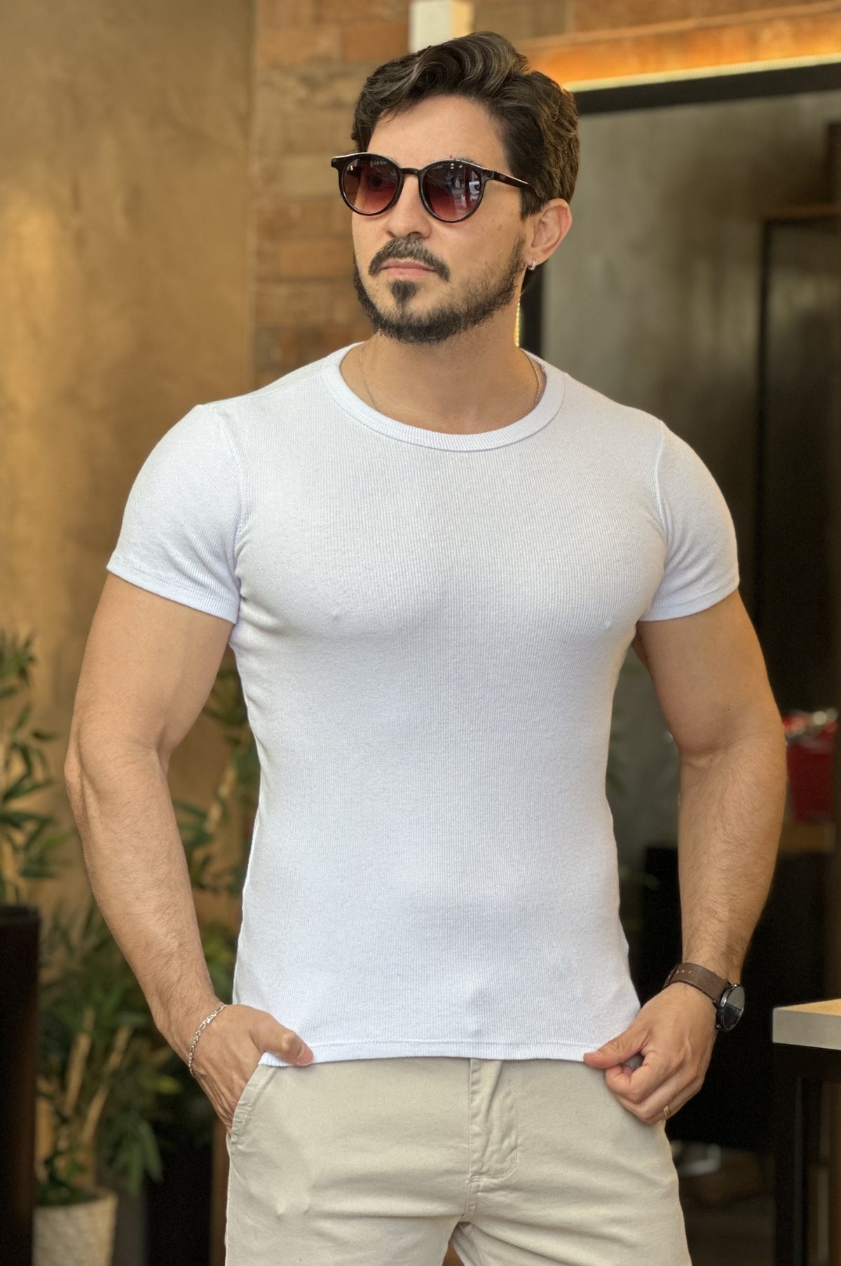 Camiseta Canelada Slim