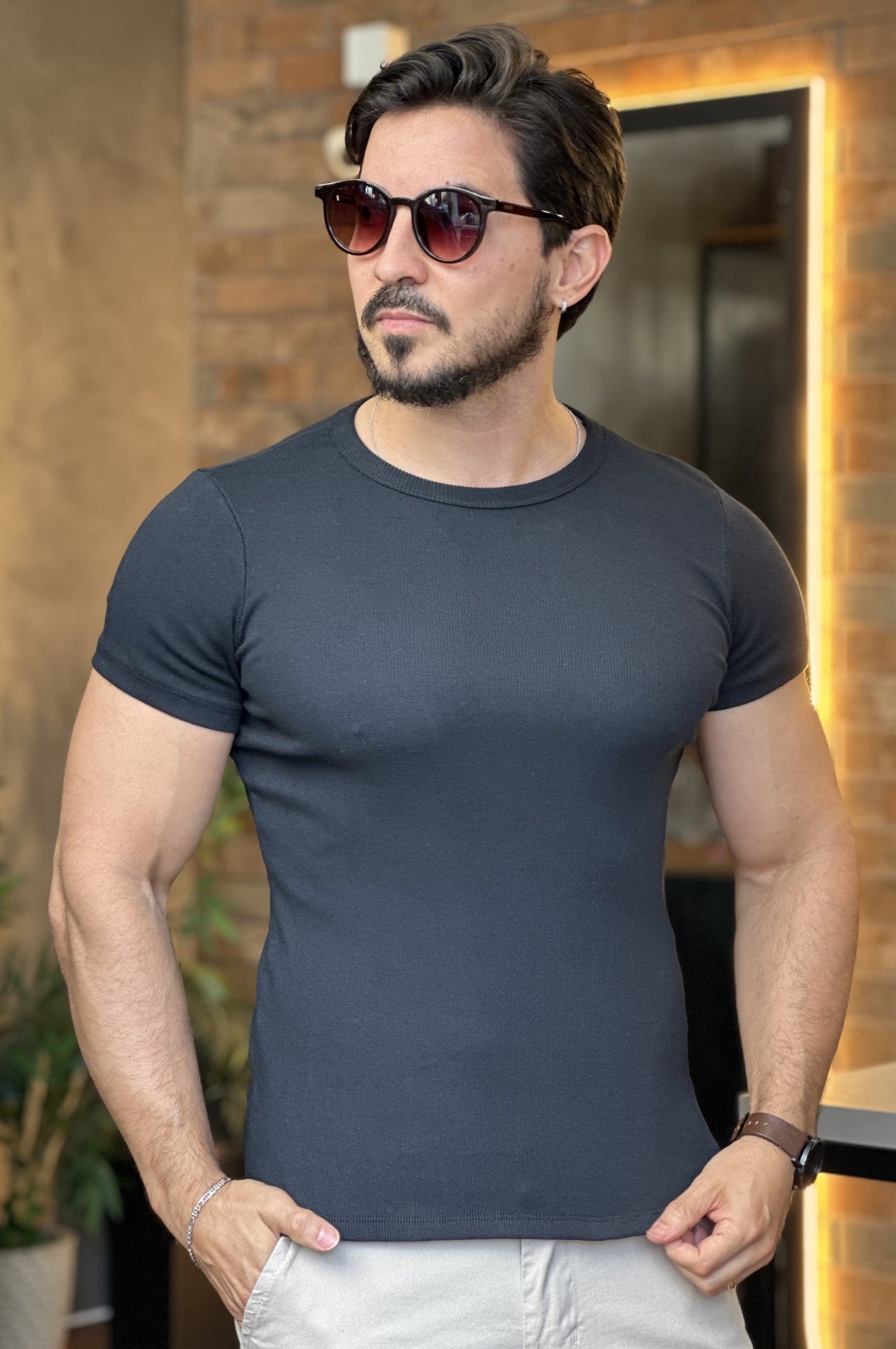 Camiseta Canelada Slim