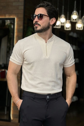 Camiseta Masculina Henley com Zíper