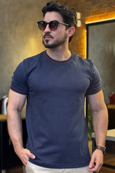 Camiseta Azul Detalhe Gola DLZ