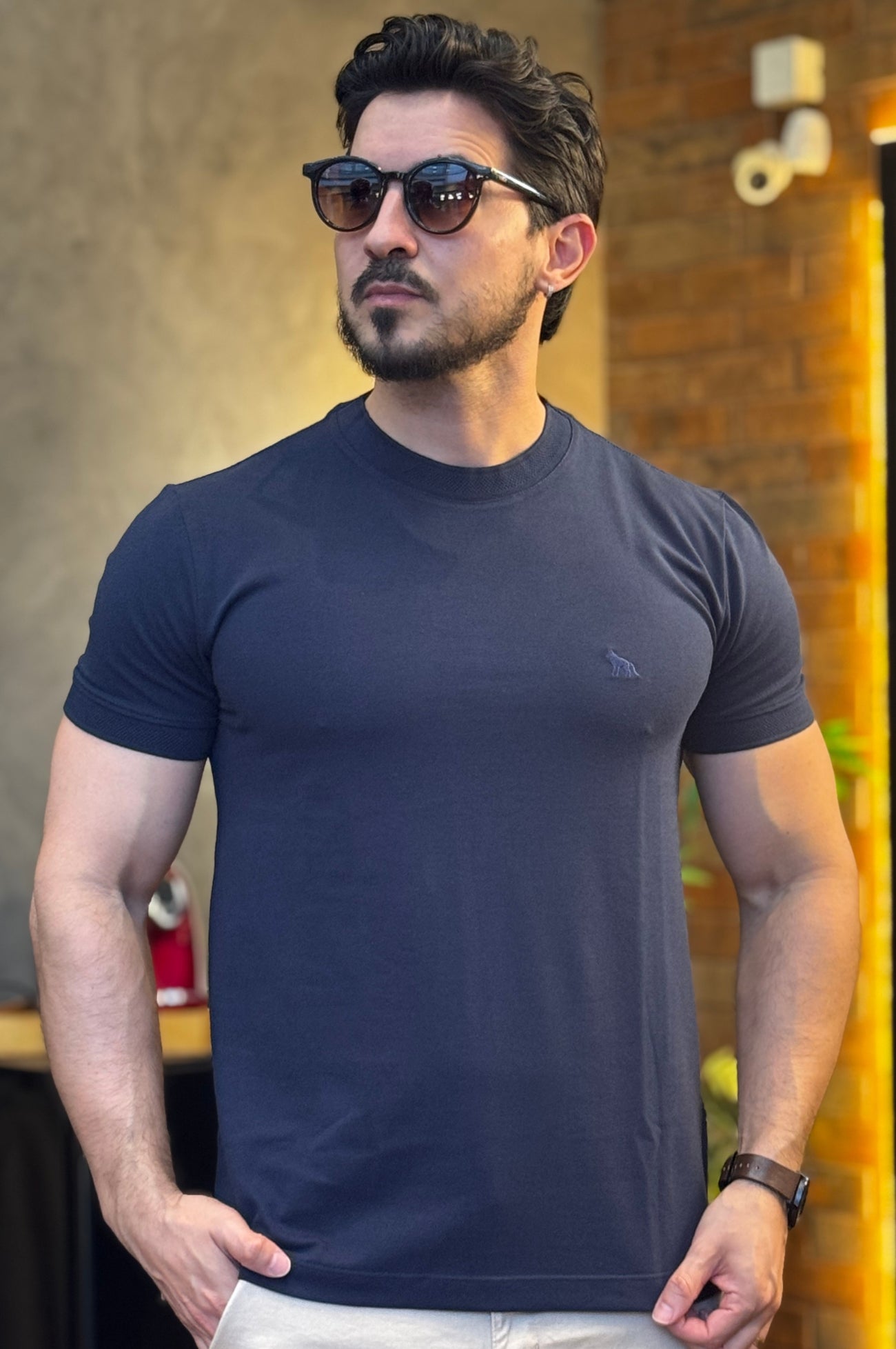 Camiseta Azul Piquet Acostamento