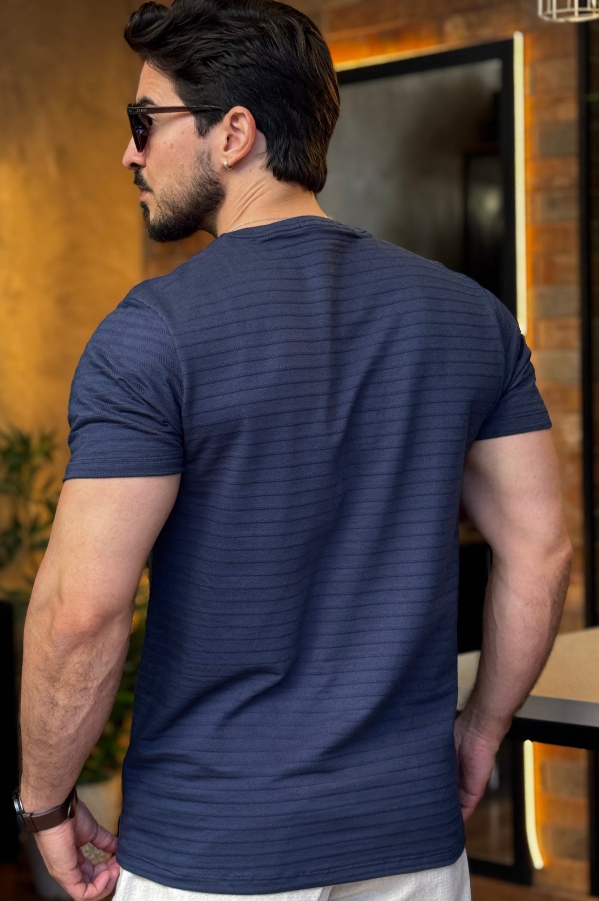 Camiseta Texturizada Azul DLZ