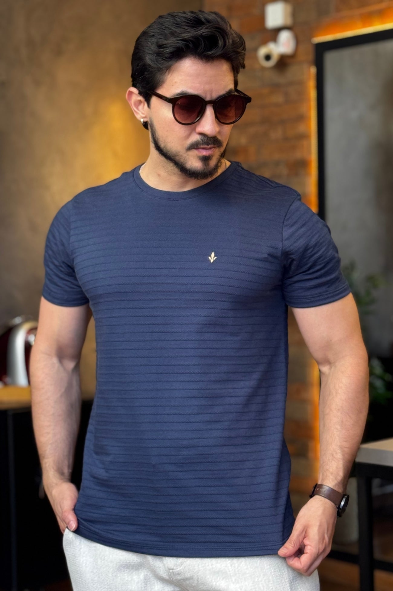 Camiseta Texturizada Azul DLZ