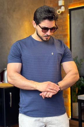 Camiseta Texturizada Azul DLZ