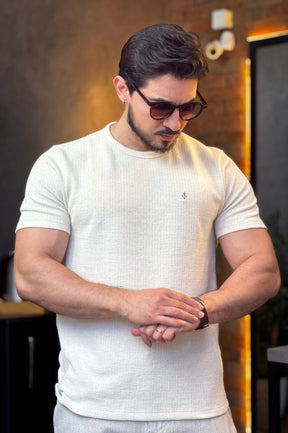 Camiseta Texturizada Bege DLZ