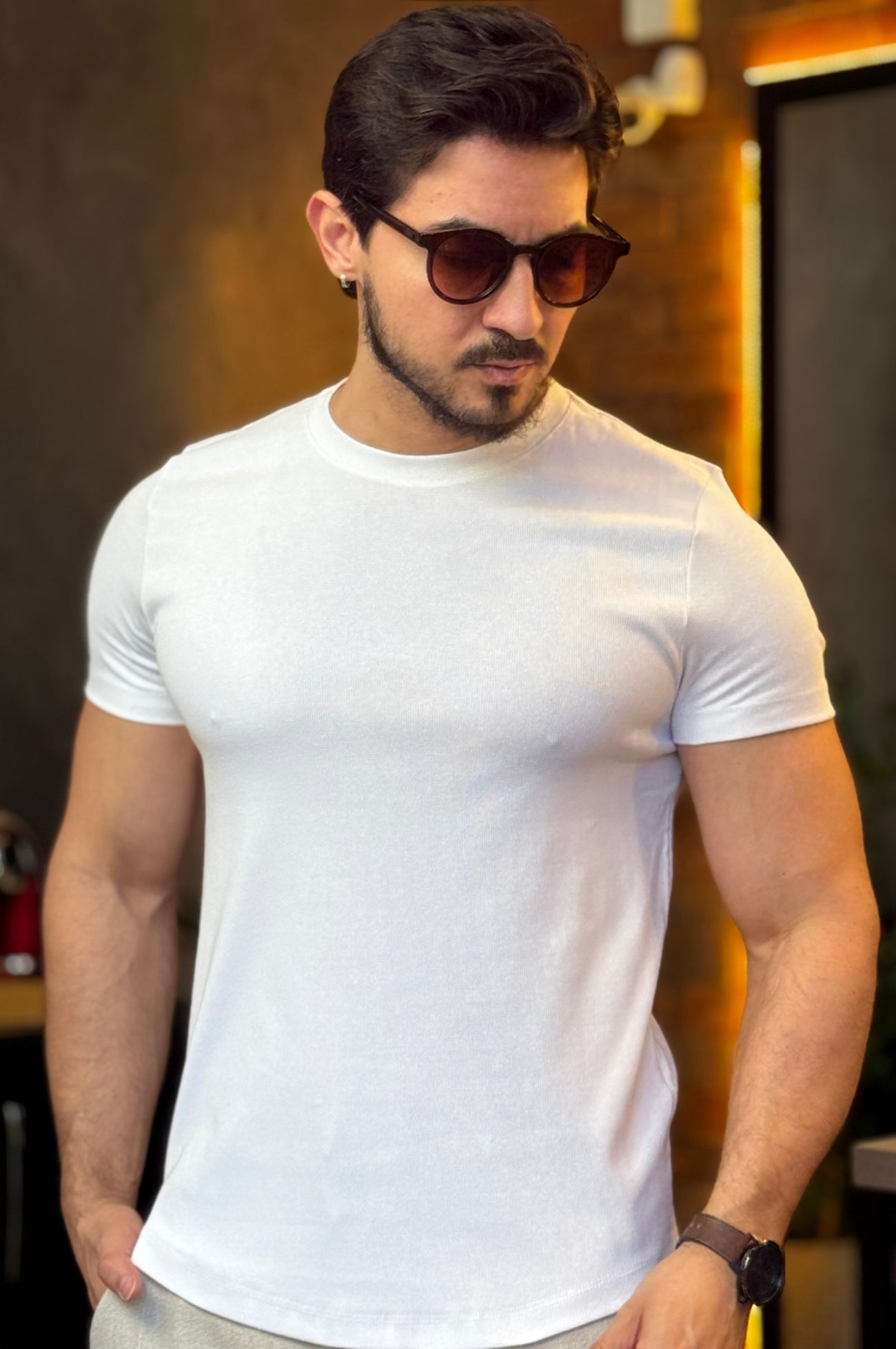 Camiseta Texturizada com Elastano Acostamento