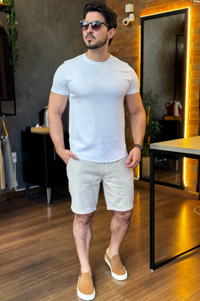 Camiseta Texturizada com Elastano Acostamento