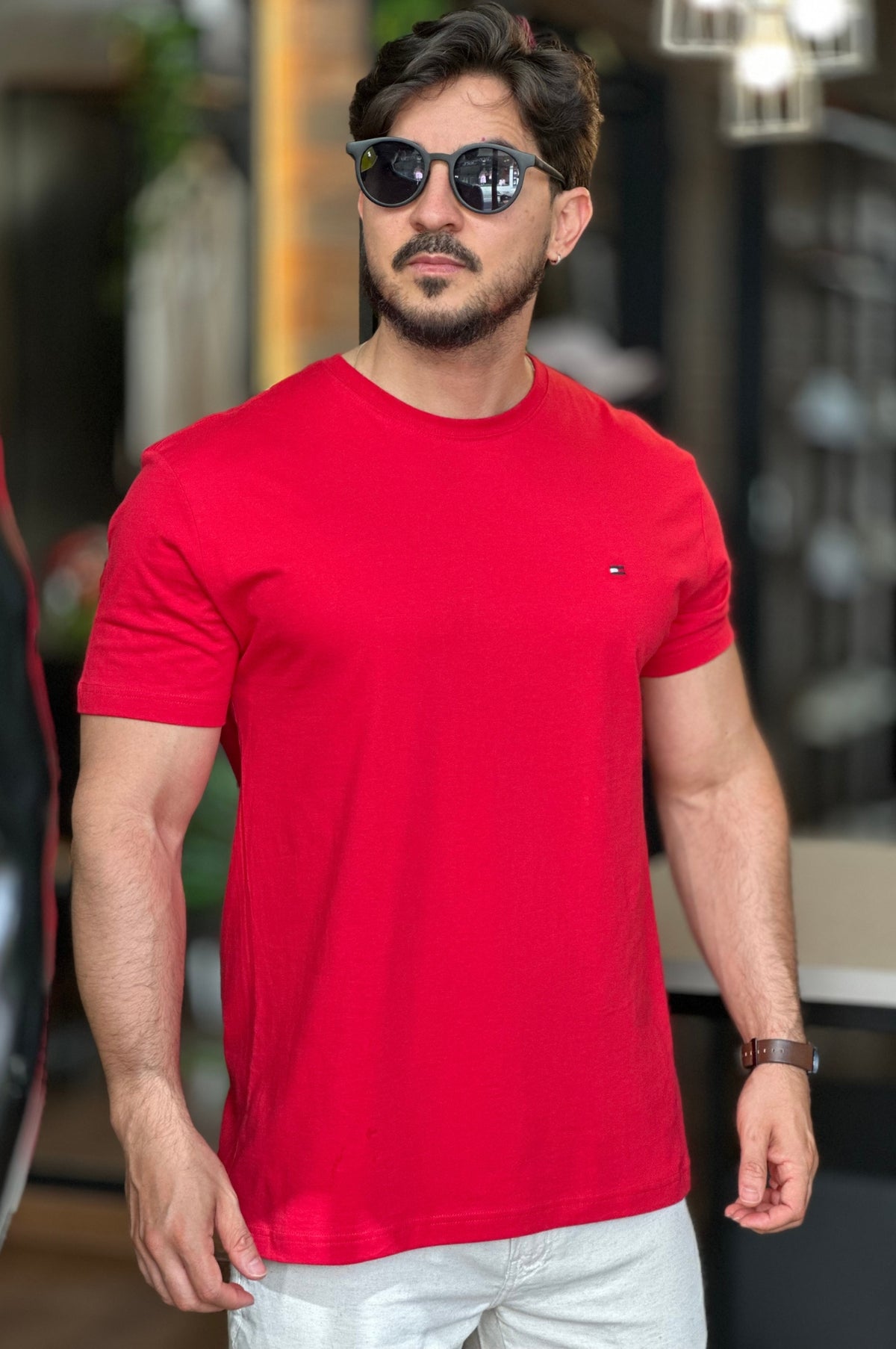 Camiseta básica vermelha Tommy Hilfiger