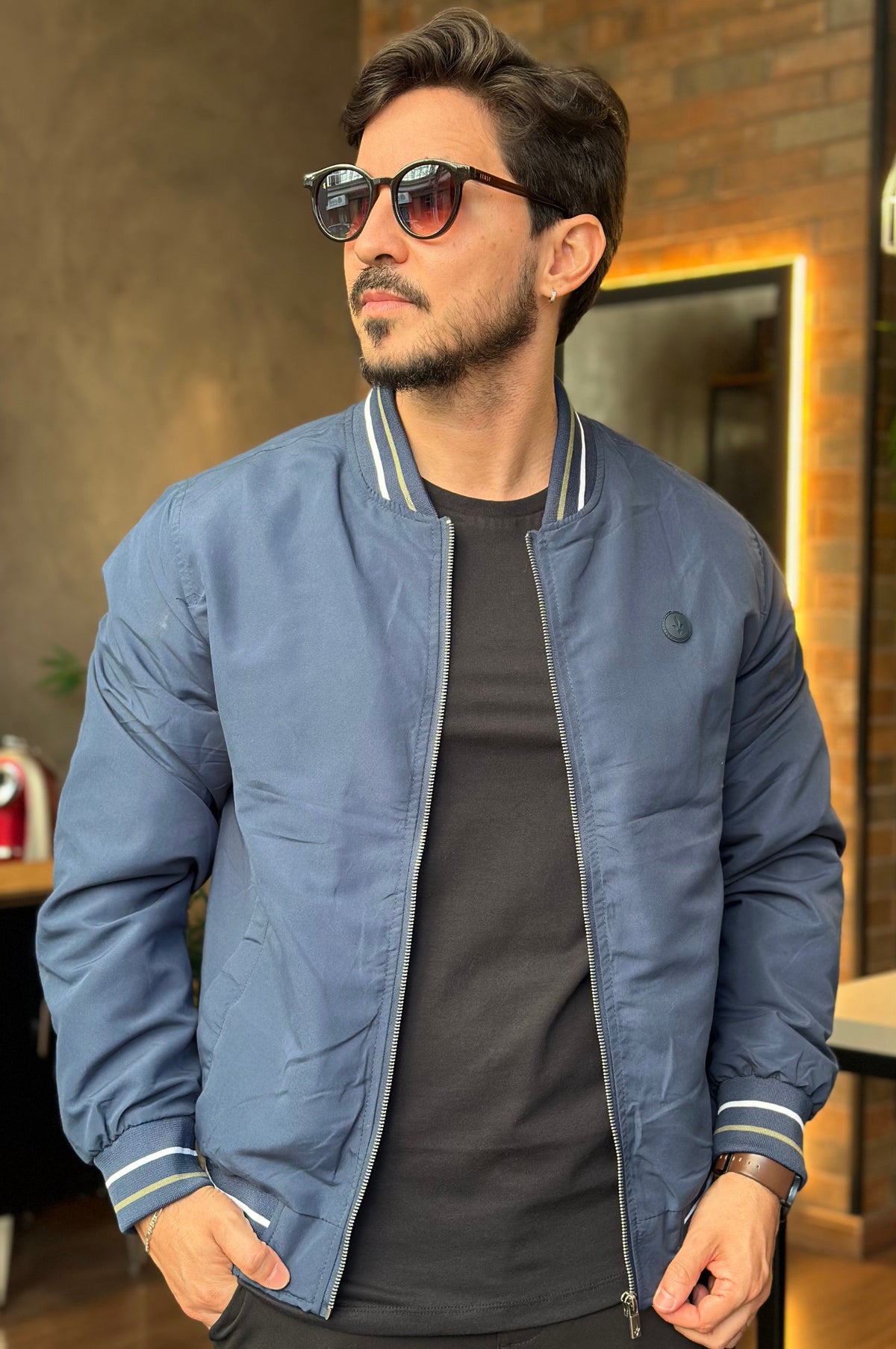 Jaqueta Bomber Azul DLZ