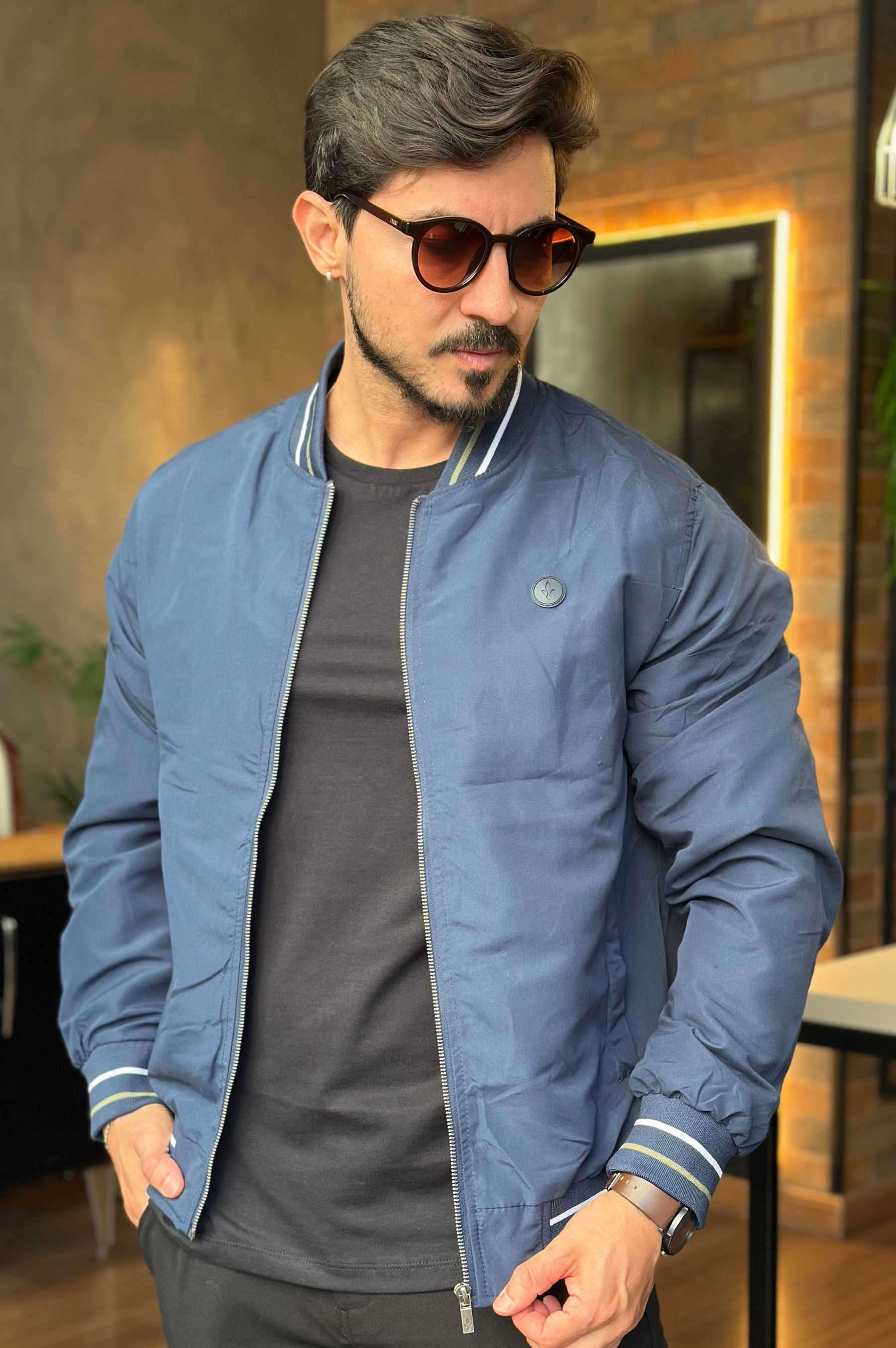 Jaqueta Bomber Azul DLZ