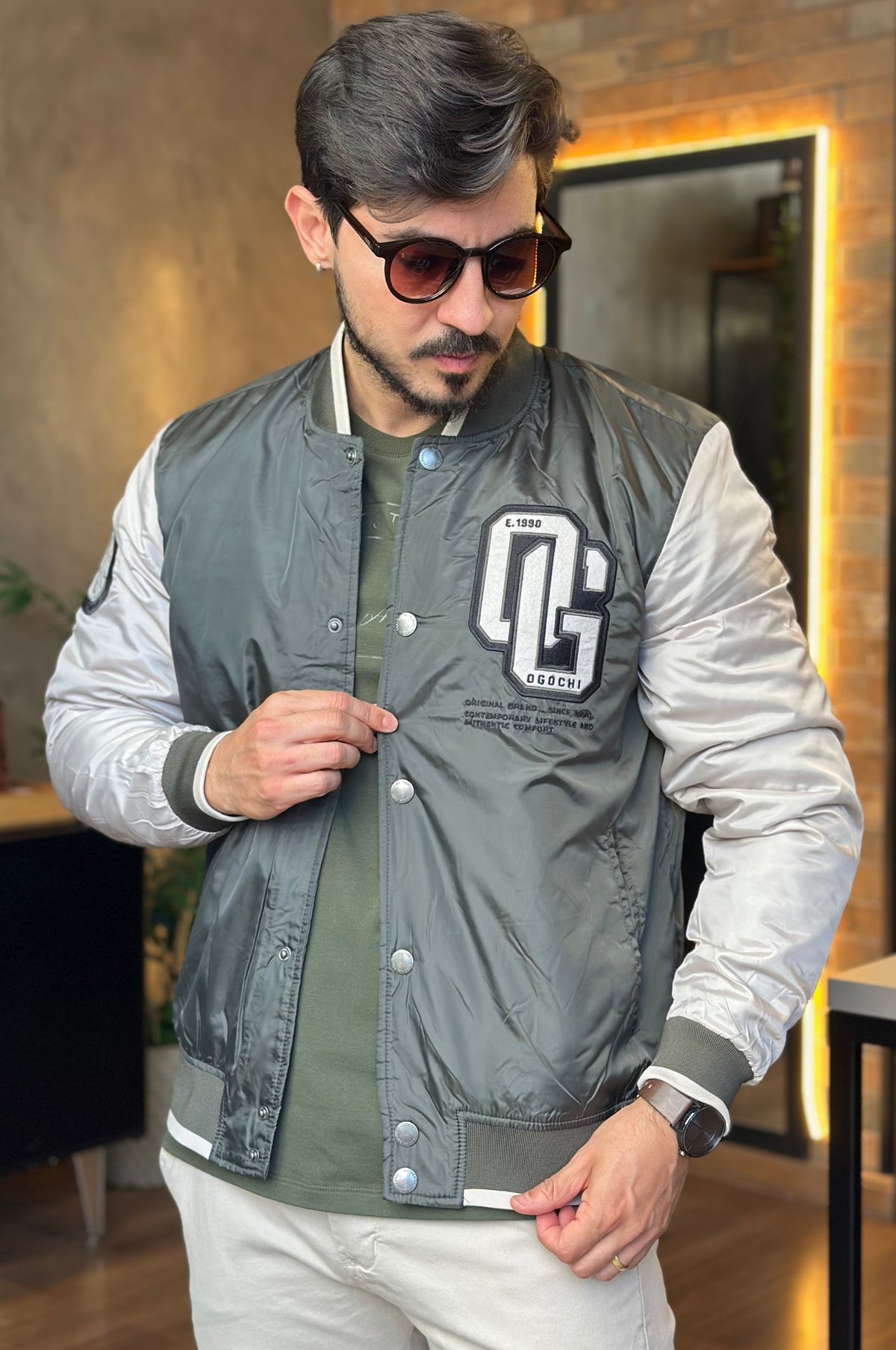 Jaqueta Bomber Verde Ogochi