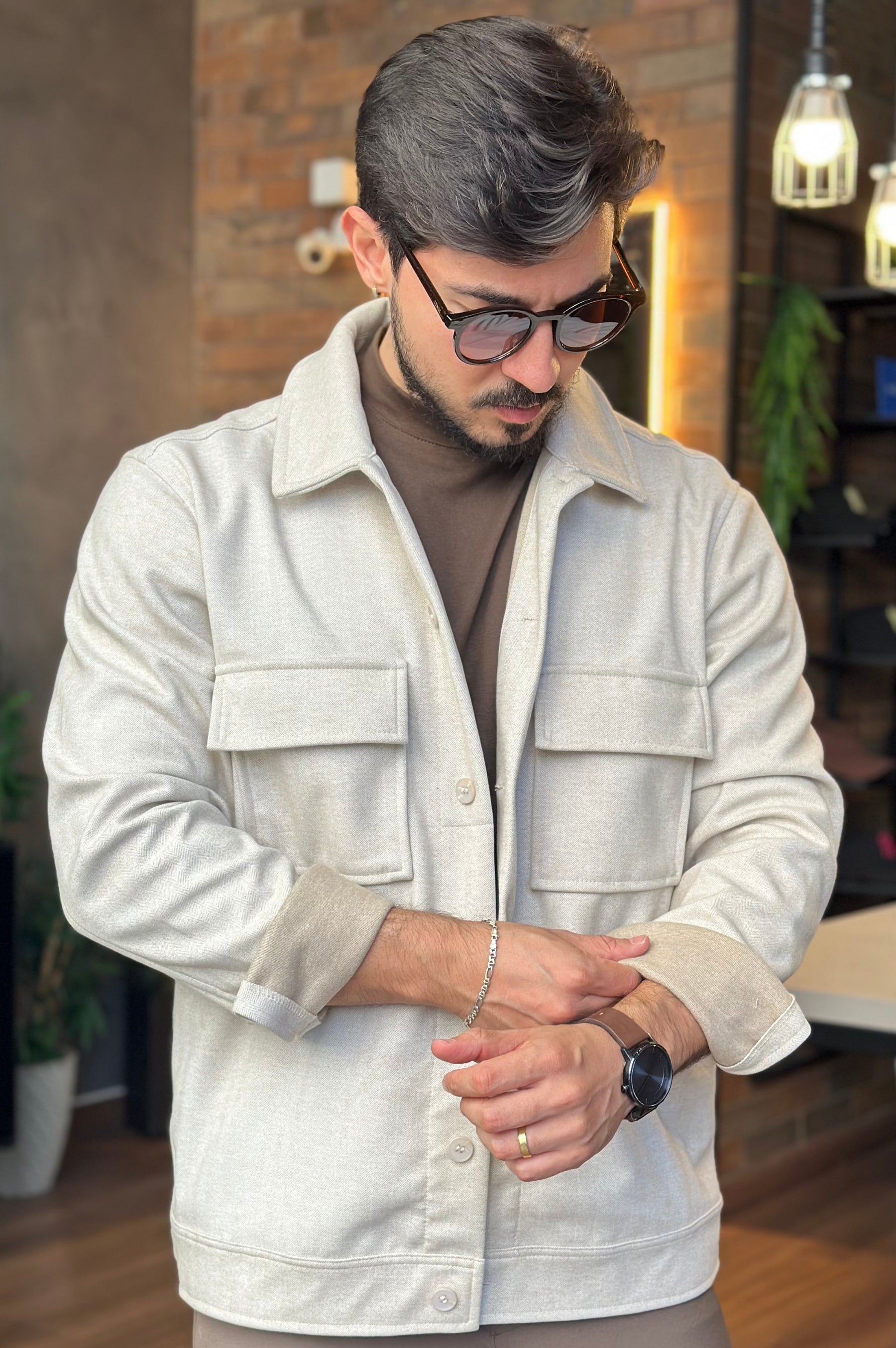 Jaqueta Trucker Areia JAB