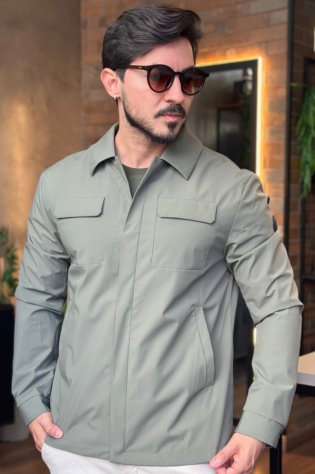 Jaqueta Trucker Verde JAB