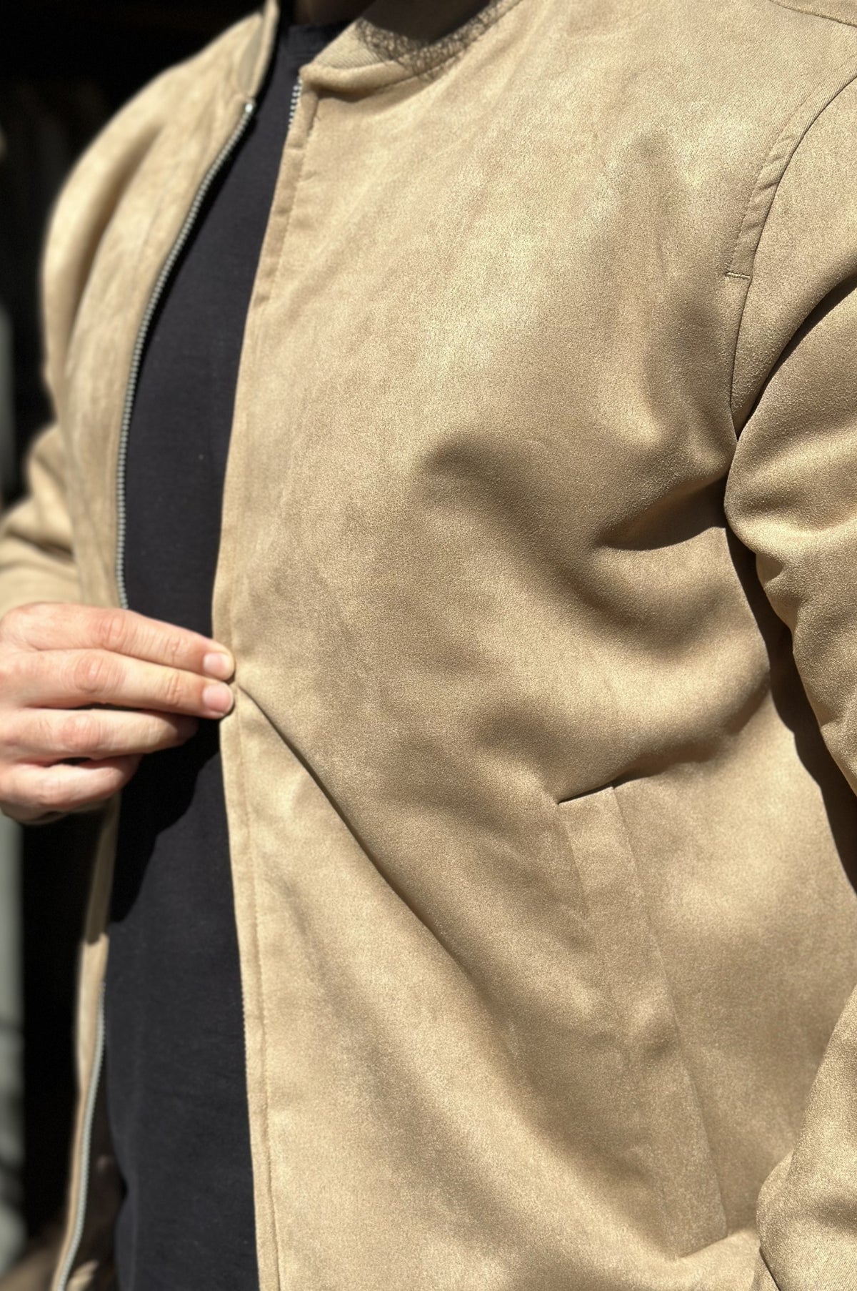 Jaqueta Bomber Suede