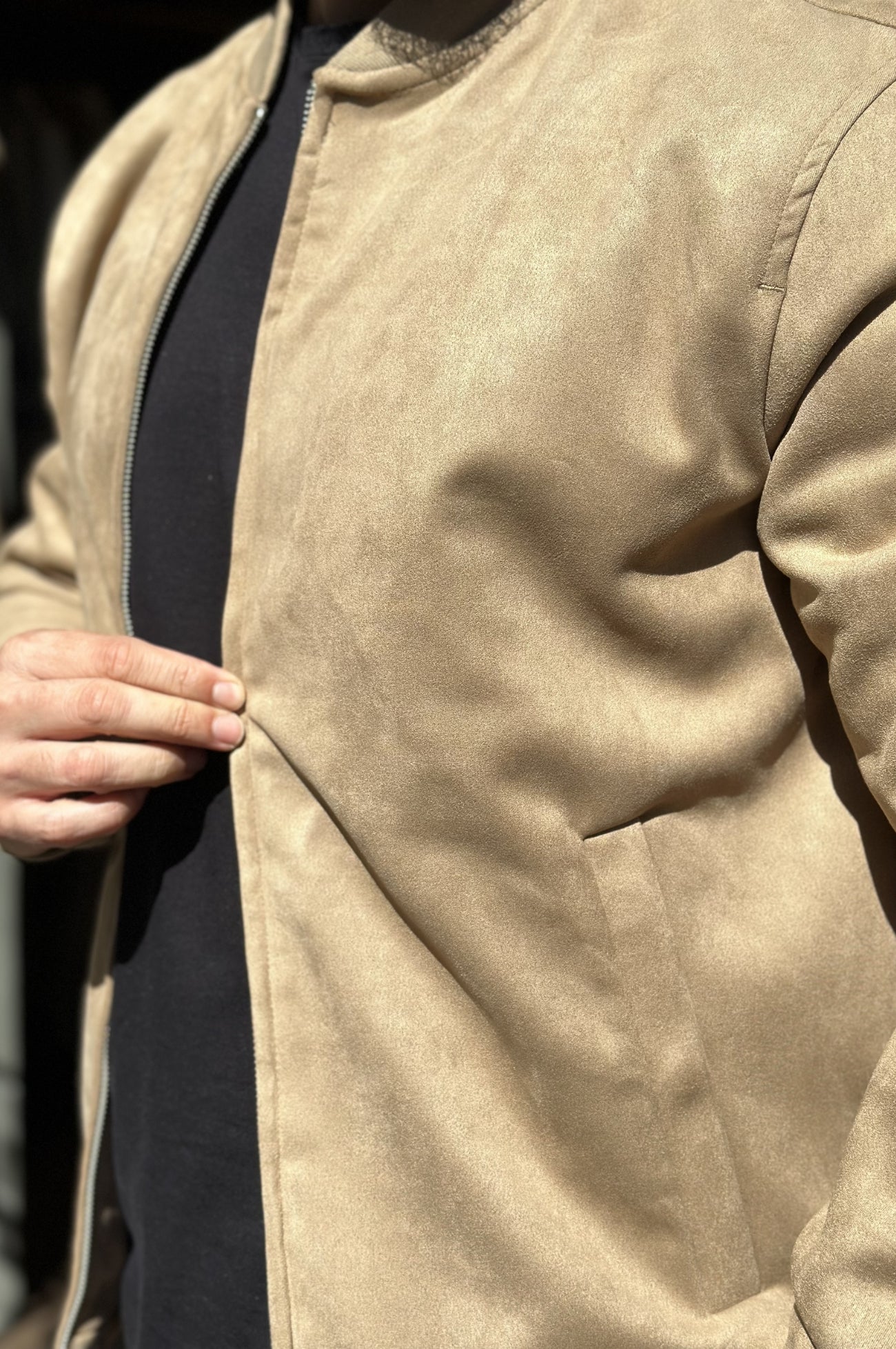Jaqueta Bomber Suede