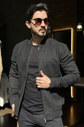 Jaqueta Bomber Suede