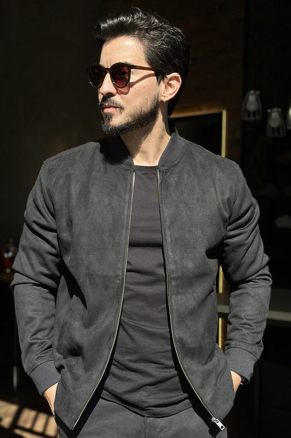 Jaqueta Bomber Suede