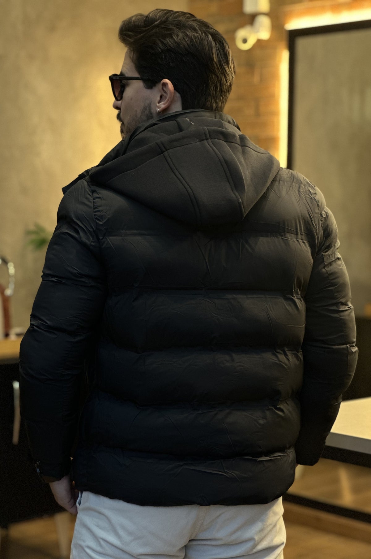 Jaqueta Puffer com Capuz Removível