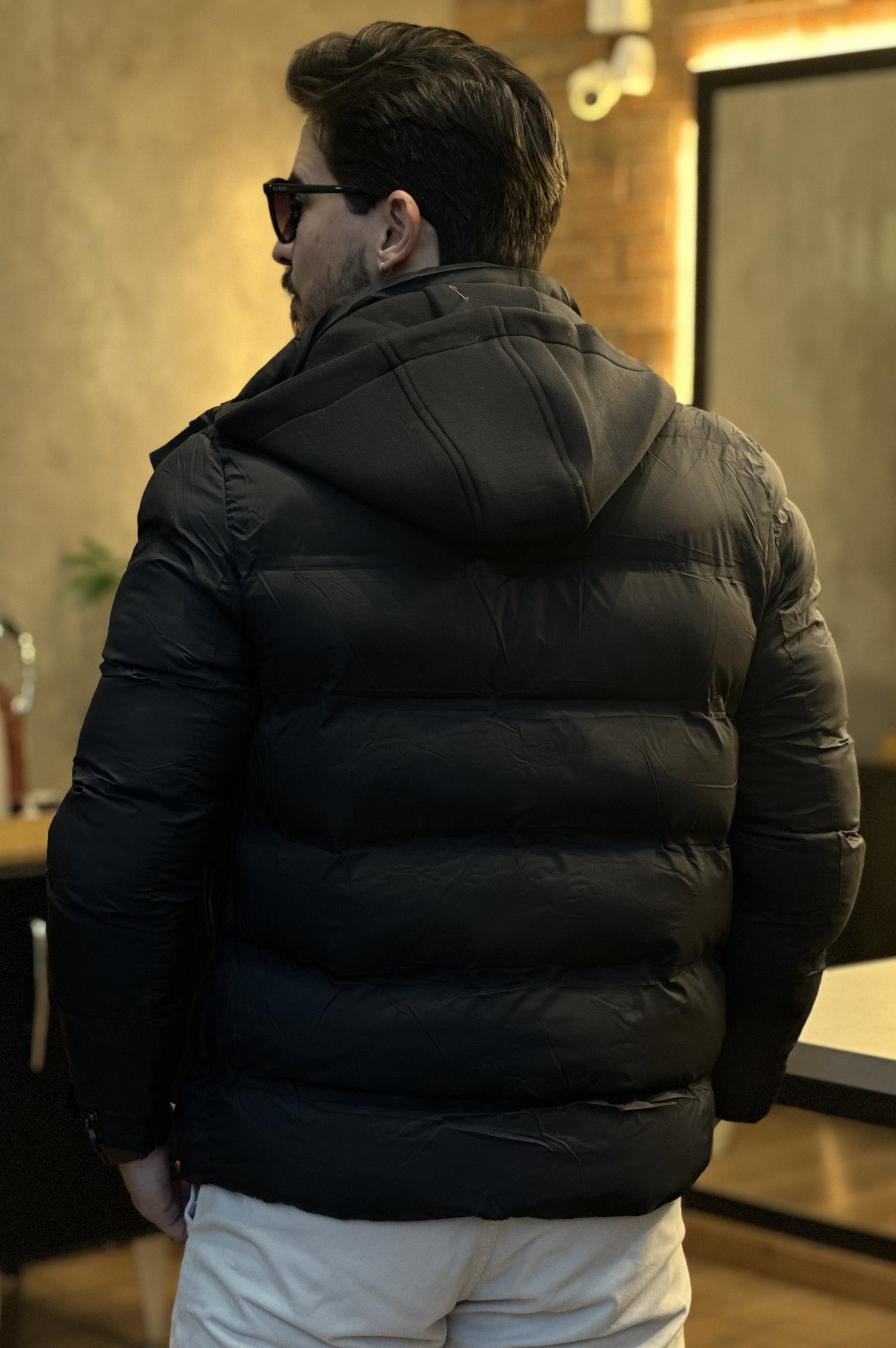 Jaqueta Puffer com Capuz Removível